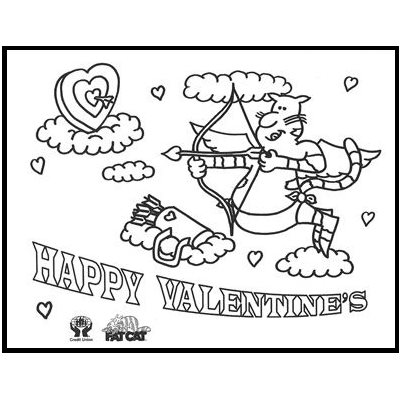Fat Cat - Coloring Sheet-Valentines