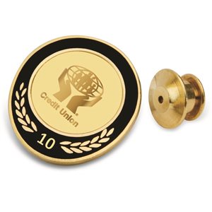 10 Year Lapel Pin (Gold Plated - Black Enamel)