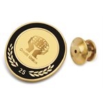 25 Year Lapel Pin (Gold Plated - Black Enamel)