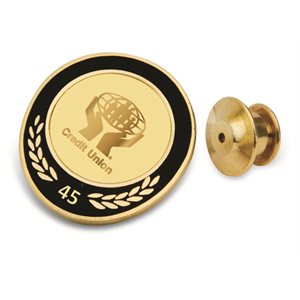 45 Year Lapel Pin (Gold Plated - Black Enamel)